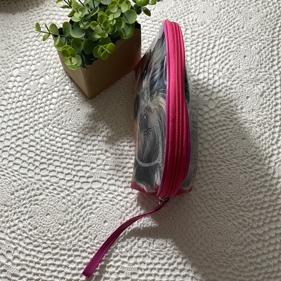 Yorkie wearing sparkle glasses make up bag NEW - Picture 3 of 5